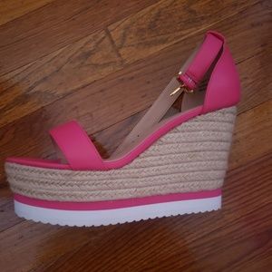 Pink wedges from fashion nova brand new